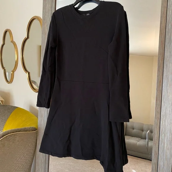 Zara | Dresses | Trf By Zara L Empire Waist Fit Flare Long Sleeve Thick  Weight Skater Dress | Poshmark